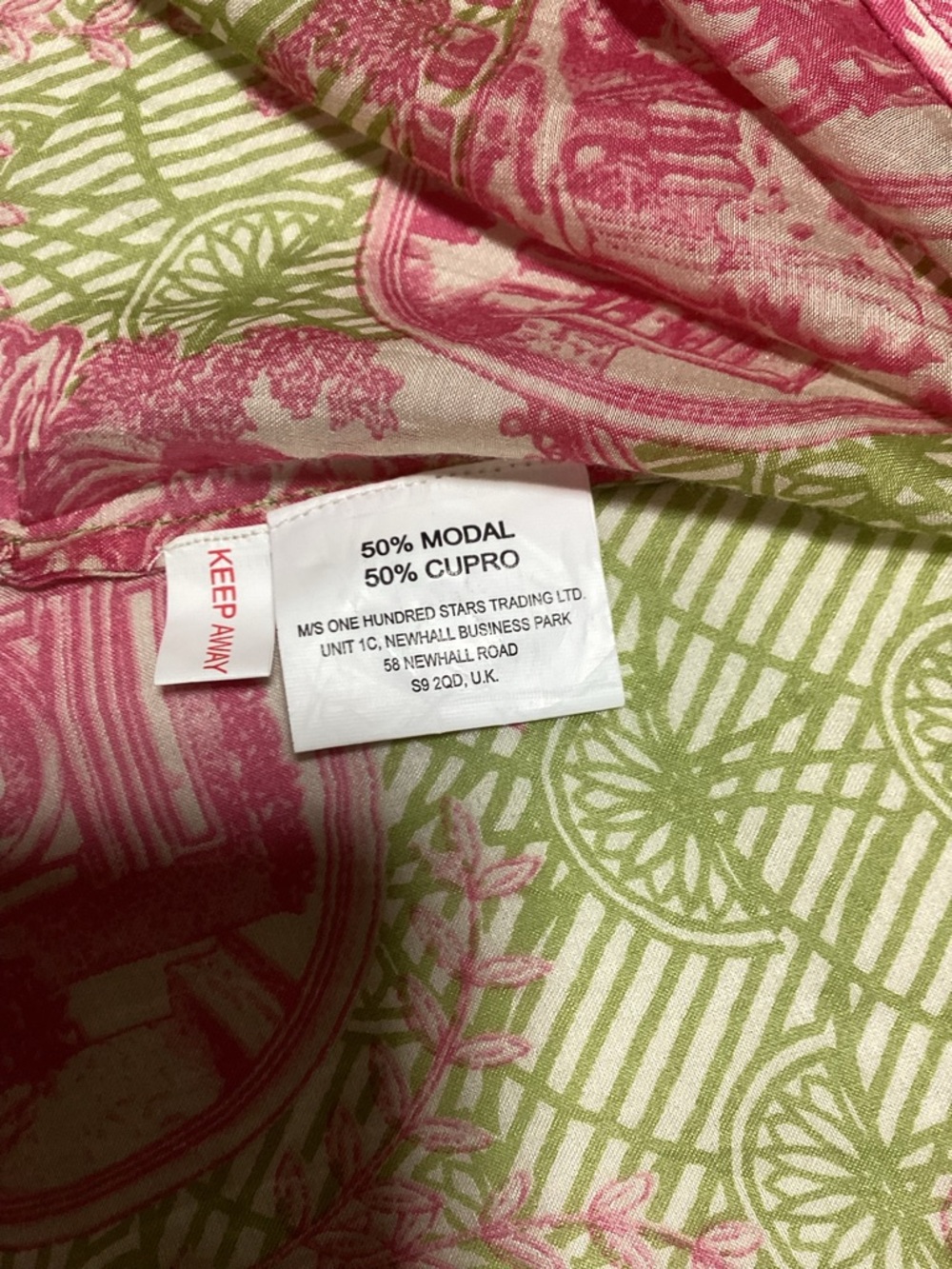 One Hundred Stars Ancient Columns Printed Rachel Kimono Top - Pink & Green - Picture 5 of 8